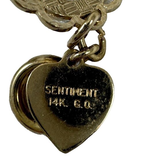 Cameo Bracelet and Earrings Set 14k Yellow Gold Overlay Filigree Link Sentiment - Picture 8 of 9